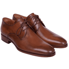 Brown Plain-Toe Derby Shoes