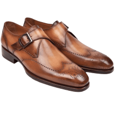  Goodyear Welted Single Monks trap Brown & Camel