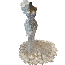 Mermaid Wedding Dress with Flower